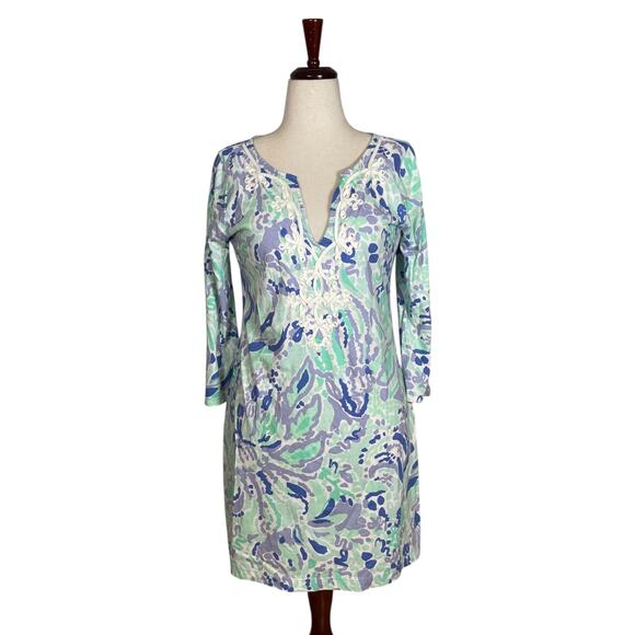 Lilly Pulitzer Marina Dress in Lilac Nice Ink Print    Size: L - Picture 2 of 5